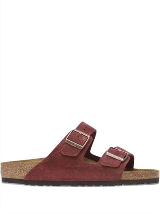 Birkenstock Mens Arizona Double-Buckle Suede Sandals In Zinfandel