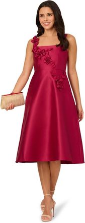Adrianna Papell Womens Mikado Petal Dress - Red - Size 14 UK