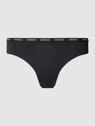 Guess String mit elastischem Logo-Bund Modell DARCEY BRAZILIAN in Black, Gr&ouml;&szlig;e XS
