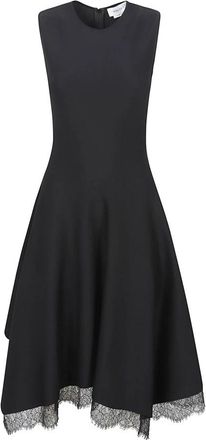 Alexander McQueen Jurk met kanten details - Dames - Casual kleedjes - Zwart - S - Wol - Kleedjes