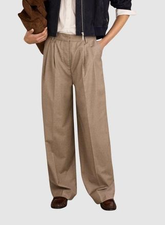 Baukjen Mika Cool Wool Wide Leg Trousers in Natural at Nordstrom, Size 10