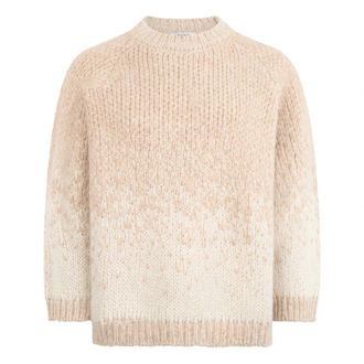 PESERICO Oversized Trui met Ronde Hals - Dames - Ronde hals truien - Beige - 4XL - Truien & Vesten