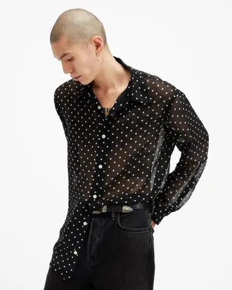 AllSaints Sangha Long Sleeve Relaxed Fit Shirt