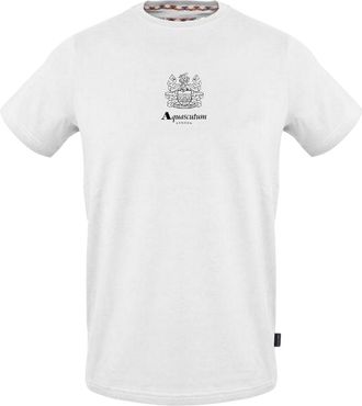 Aquascutum Heren-T-shirt met Shield-logo en ronde hals (Wit)