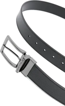 Emporio Armani Two-Tone Leather Belt - Black
