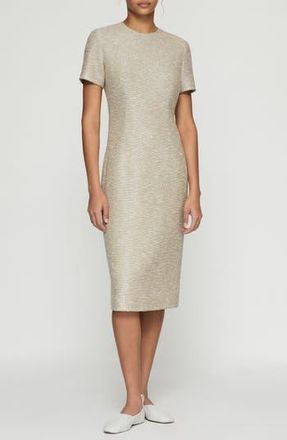 Lafayette 148 New York Sequin Speckled Tweed Sheath Dress in Hickory Multi at Nordstrom Rack