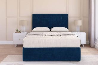 Sloomy Highbury Plush Divan Set 2 Drawers-26 Headboard in Navy | Size: Small Single