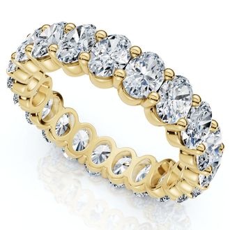 Pompeii3 3Ct Oval Diamond Eternity Wedding Ring 14k Gold Lab Grown