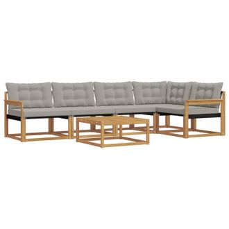 vidaXL Conjunto De Sof&aacute;s De Exterior 6 Pcs Blanco Y Gris Claro Vidaxl