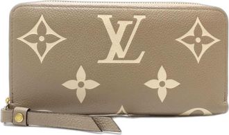 Louis Vuitton Cream Tourterelle Leather Long Wallet (Bi-Fold) (Pre-Owned)