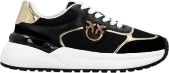 Pinko Zwarte Veterschoenen Love Birds - Dames - Sneakers - Zwart - 41 EU - Schoenen