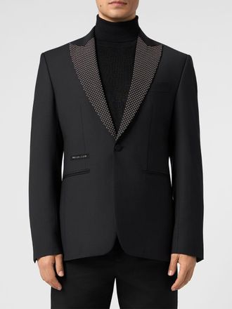 Philipp Plein Blazer in lana vergine con applicazione di borchie