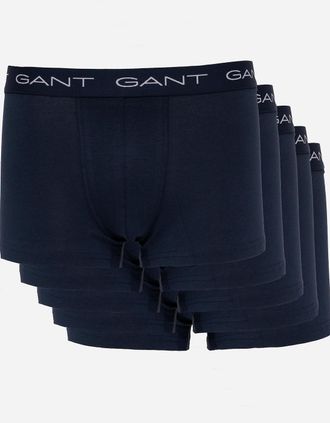 GANT Mens GANT Mens Slim Fit Stretch Cotton Jersey Trunks 5-Pack - 410 Marine - Navy - Size: 35/34/32
