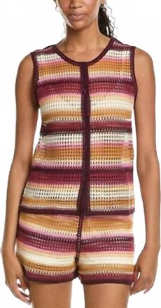 Ichi Coco Crochet Shorts In Bordeaux Multi