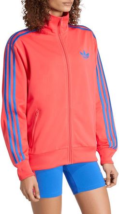adidas Originals Firebird Loose Fit Recycled Polyester Track Jacket in Semi Lucid Red/blue at Nordstrom, Size X-Small