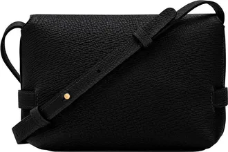 Longchamp Womens Crossbody Bag Triomphe Black Leather Calf Shoulder