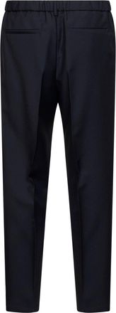Jil Sander Mens Trousers Tapered Wool-Mohair Dark Blue Virgin Wool