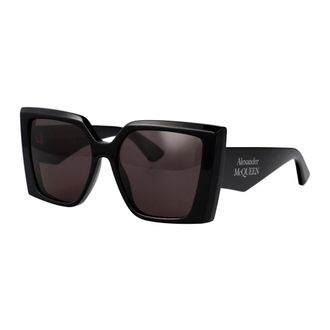 Alexander McQueen Stijlvolle zonnebril Am0467S voor de zomer - Dames - Accessoires - Zwart - Maat: 56 MM
