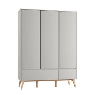 OEM Armoire 3 Portes 2 Tiroirs Pinio Swing Gris Et Bois