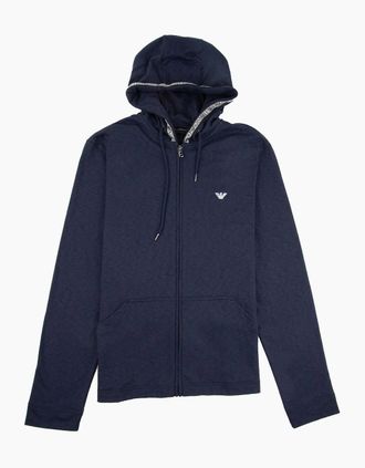 Emporio Armani Mens Emporio Armani Swimwear Hooded Sweatshirt Navy Blue 0920 - Size: 40