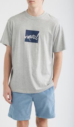 Rip Curl Rip Script Icon Organic Cotton Graphic T-Shirt in Grey Marle at Nordstrom, Size Xx-Large