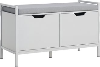 OEM Banco Zapatero Para Entrada Recibidor Con Asiento Coj&iacute;n Extra&iacute;ble Para 4 Pares De Zapatos 84x35x50 Cm Blanco