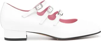 Carel White Ariana Leather Ballet Flats