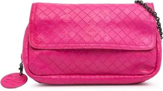 Bottega Veneta Pre-owned Cross Body Bags, female, Pink, Size: ONE SIZE Pre-owned Intrecciato Woven Leather Crossbody