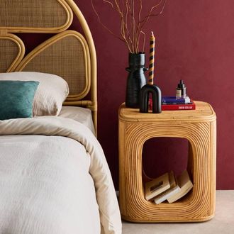 Sweeek Side Table Or Bedside Table In Natural Rattan in Light Brown