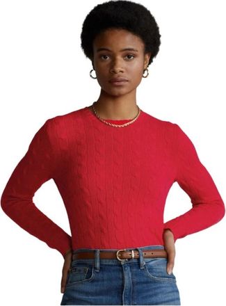 Polo Ralph Lauren Julianna Ronde hals Gebreide trui - Dames - Ronde hals truien - Rood - M - Kasjmier - Truien & Vesten