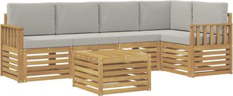 vidaXL Conjunto De Sof&aacute;s De Exterior 6 Uds. Blanco Y Gris Claro Vidaxl