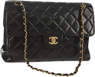 Chanel Pre-owned leren schoudertas - Dames - Vintage Schoudertas - Zwart - ONE Size - Leer - Vintage