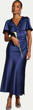 Oasis Angel Sleeve Midi Bridesmaid Dress in Navy at Nordstrom, Size 10