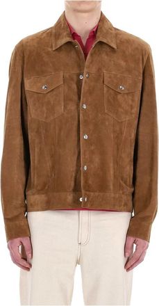 Eleventy Giubbino trucker - Heren - Spijkerjassen - Bruin - 2XL - Leer - Jassen