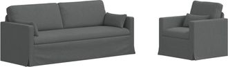 vidaXL Juego De Sof&aacute; 2 Uds. Gris Oscuro Tela Vidaxl