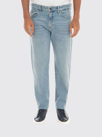 HUGO BOSS Tapered Fit 5-Pocket Cotton Denim Jeans with Belt Loops