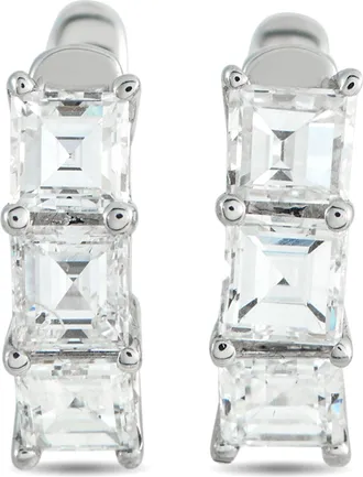 Luxury Bazaar 18K White Gold 1.70ct Diamond Earrings AER-19904-1