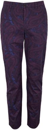Lords of Harlech Charles Stretch Twill Flat Front Pant in Paisley Badalona Plum at Nordstrom, Size 32 X 34