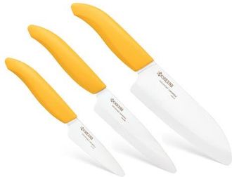 Kyocera Advanced Ceramics 3 Piece Revolution Series Knife Set in Yellow at Nordstrom