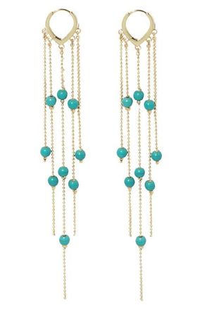 Petit Moments Copacabana Imitation Pearl Drop Earrings in Gold/Turquoise at Nordstrom