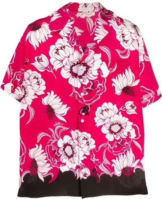 Valentino Garavani Floral-Print Short-Sleeved Shirt