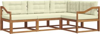 vidaXL Conjunto De Sof&aacute;s De Exterior 4 Uds. Natural Y Crema Vidaxl