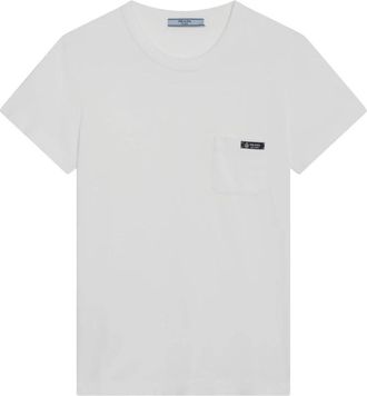 Prada T-shirt van katoenen jersey - Dames - T-shirts - Wit - M - Katoen - Tops