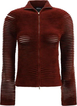 Giorgio Armani Cardigan in Viscosa lavorata a maglia - - Knitwear - Donna - Rosso - M