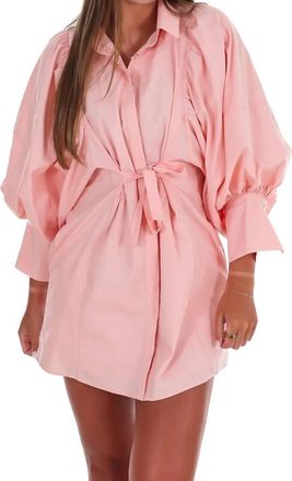 Reminiscence Classy Puff Sleeve Mini Dress In Soft Pink