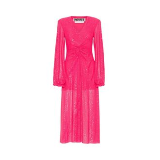 Rotate Sequin Midi Jurk Zwart - Dames - Maxi kleedjes - Roze - XS - Leer - Kleedjes