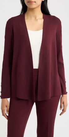 Anne Klein Side Slit Cardigan in Barolo at Nordstrom, Size Medium