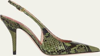 Valentino Garavani 100mm Cuttie Snakeskin Slingback Pumps