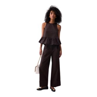 Liu Jo Blouses, female, Brown, Size: XL Poplin Top with Bow