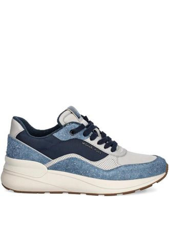 Michael Kors Trevor denim-panel sneakers - men - Polyester/Fabric/Calf Suede/Calf Leather/Rubber - 44.5 - Blue